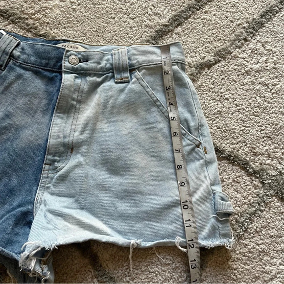 PacSun high rise denim jean shorts Bleach Half and Half mixed 30 - Picture 6 of 9
